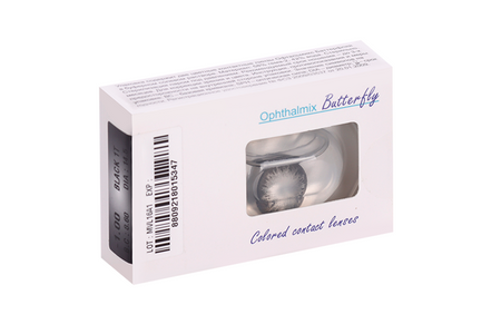 Линзы Офтальмикс Butterfly 1Т Black контактные R 8.6 (диоптрия -1,0), 2 шт