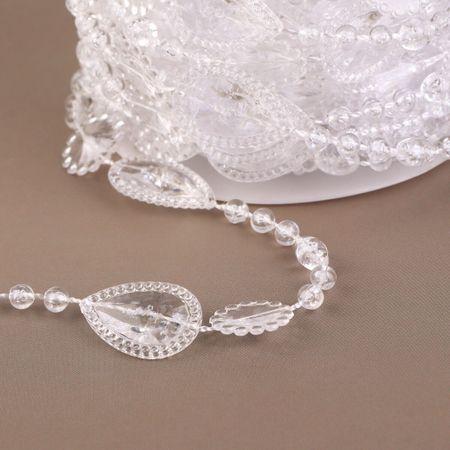 Бусины на нитях, 15 мм, 9±1 м, прозрачные