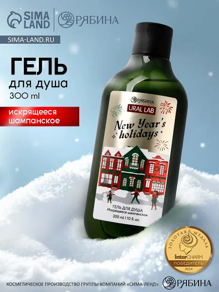 Гель для душа, 300 мл, new year holidays, аромат: искрящееся шампанское, winter melody