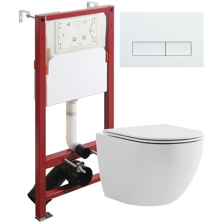 Комплект унитаза с инсталляцией Agger ATI03100APB288 с сиденьем Микролифт и Белой глянцевой клавишей смыва 34590₽