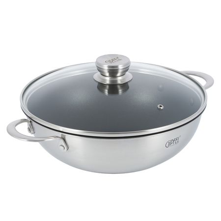 Вок из нержавеющей стали Gipfel Fusion 52188 28 см4 л 10392₽