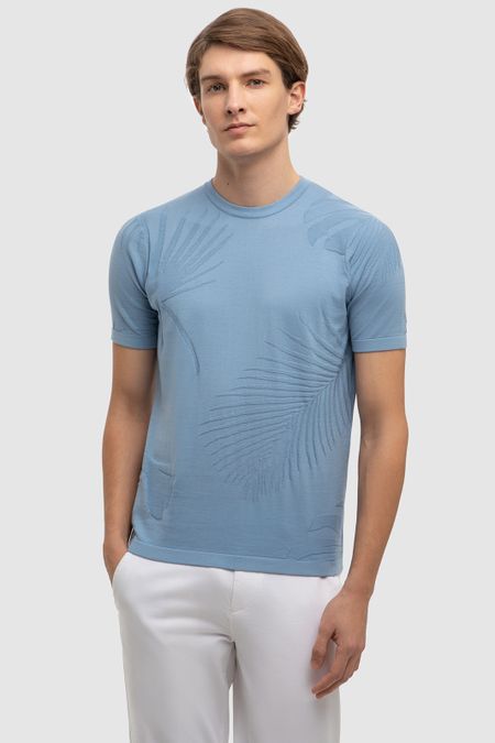 Джемпер с коротким рукавом из хлопка Пима 0₽