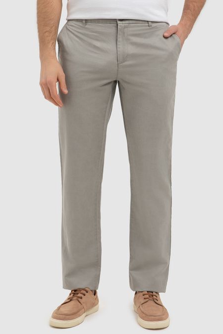 Брюки из хлопка и льна серого цвета 7990₽