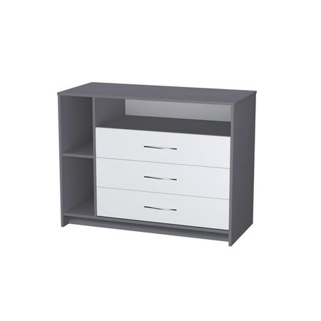 Комод c 4 ящиками Polini kids Simple 2110, 505х1130х865 мм, серо-белый купить недорого