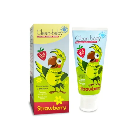 Зубная паста Clean-baby клубника от 0 до 3 лет 50 мл 329₽