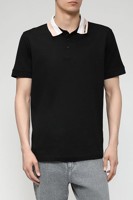 Хлопковое поло с контрастным воротником Karl Lagerfeld 6930₽