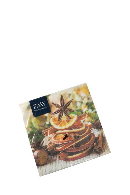 Салфетки 3-х слойные Рождественские фрукты 20 шт Paw 290₽