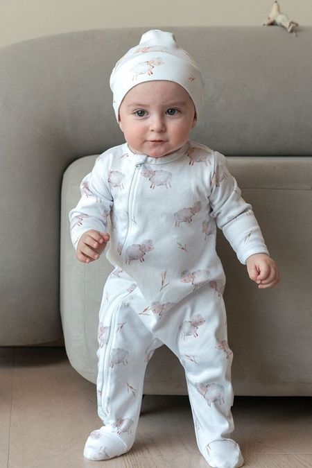 Трикотажный комбинезон из хлопка с принтом Aspaya