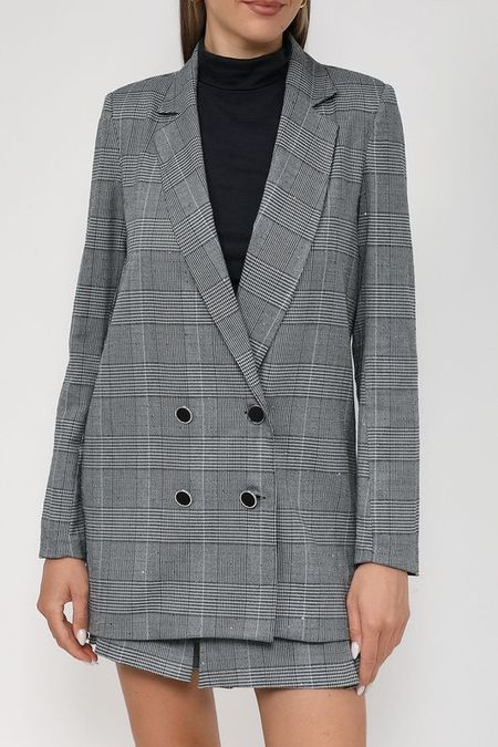 Двубортный пиджак в клетку свободного кроя Rinascimento 11540₽