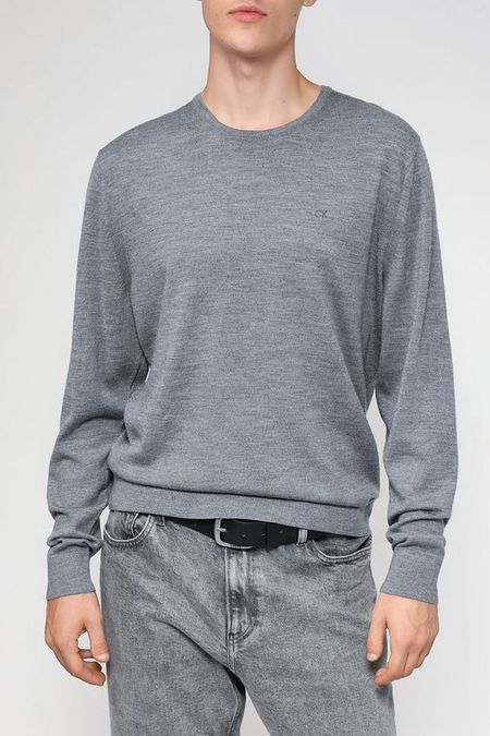 Шерстяной пуловер с О-вырезом Calvin Klein 9340₽