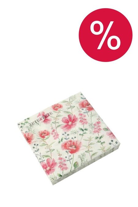 Салфетки 3-х слойные Цветок малины 20 шт Paw 270₽