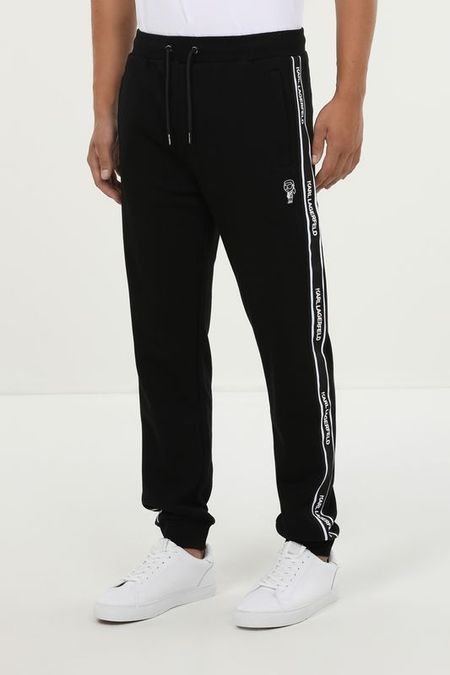 Брюки хлопковые на кулиске с логотипом Karl Lagerfeld 16792₽
