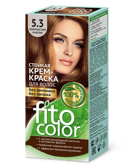 Стойкая крем-краска для волос Fitocolor тон Золотистый каштан 115 мл