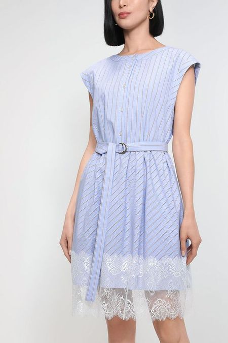 Хлопковое платье с кружевной отделкой TWINSET 9230₽