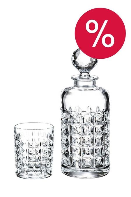 Набор из 6 хрустальных стаканов и штофа для виски Diamond Crystalite Bohemia 14490₽
