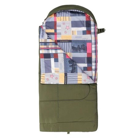 Спальный мешок Nisus TRAVEL Wide Plus 400 (220х106) Hollowfiber зелёный (N-SB-H400-220x106)