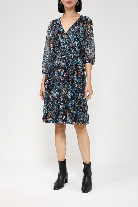 Платье с V-вырезом и принтом More &More