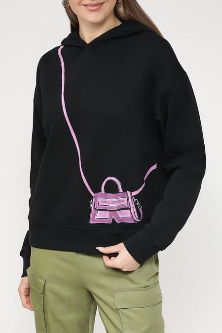 Худи оверсайз с принтом Karl K Cross Bag Karl Lagerfeld 13590₽