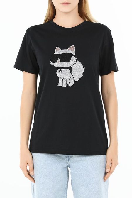 Футболка хлопковая с логотипом Karl Lagerfeld 8040₽