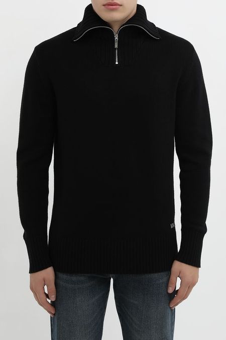 Пуловер из хлопка и шерсти с воротником на молнии Karl Lagerfeld 19942₽