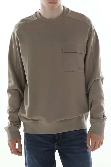 Свитшот хлопковый с вышитым логотипом на кармане BOSS 8192₽