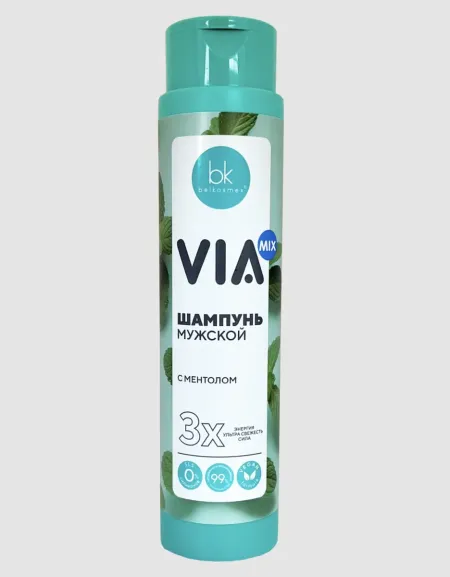 VIA mix Шампунь мужской с ментолом, 390г