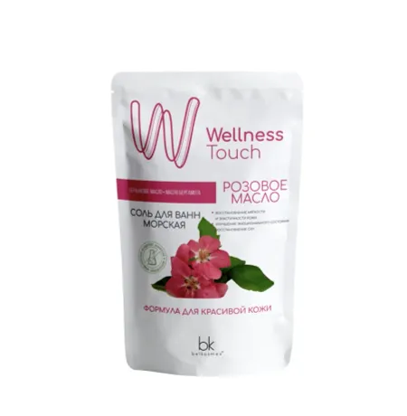 Wellness Touch Соль для ванн морская Розовое масло 460г