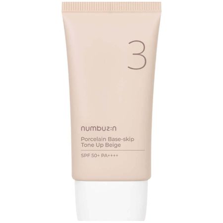 Тональная основа с защитой от солнца numbuzin No.3 Porcelain Base-skip Tone Up Beige SPF50+ PA++++
