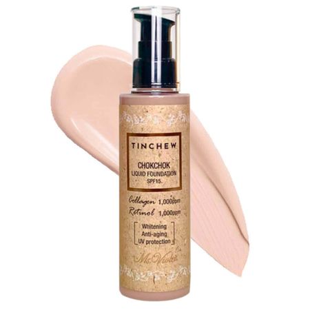 Увлажняющая тональная основа с коллагеном и ретинолом Tinchew Chokchok Liquid Foundation SPF15 №13 Light Beige