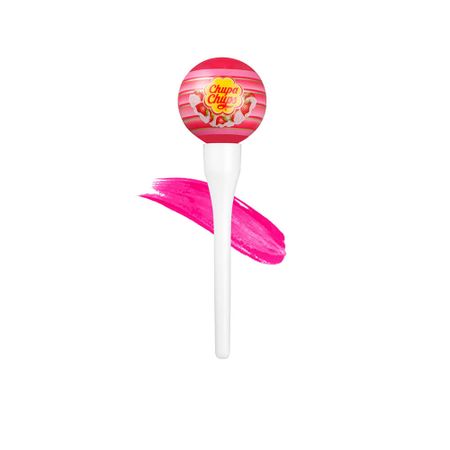 Стойкая жидкая помада-тинт с ярким пигментом Chupa Chups Lip Locker Tint - 01 Клубника и Сливки