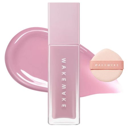 Жидкие румяна со спонжем WAKEMAKE Sheer Glow Liquid Blusher + Finger Puff Set 01 Silky Lavender