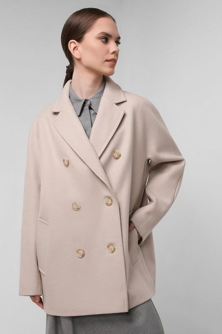 Укороченное двубортное пальто из шерсти SABRINA SCALA 7490₽