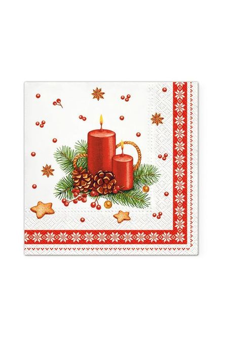Салфетки 3-х слойные Свеча в рамке 20 шт Paw 292₽