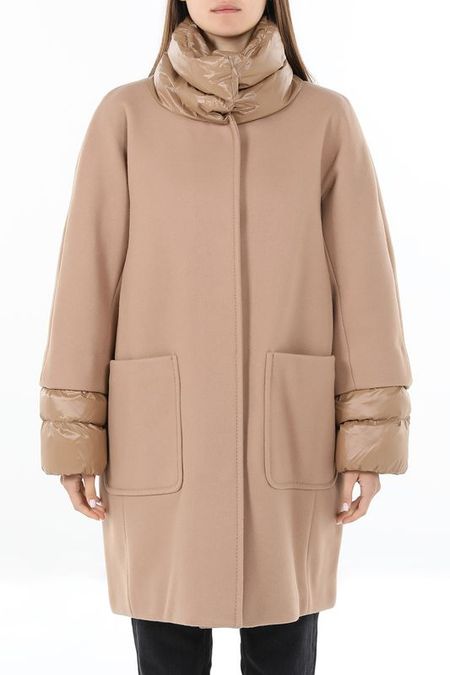 Пальто комбинированное с высоким воротником Geox 29992₽