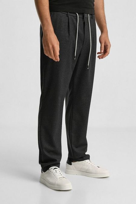 Брюки шерстяные на кулиске с защипами BOSS 26990₽