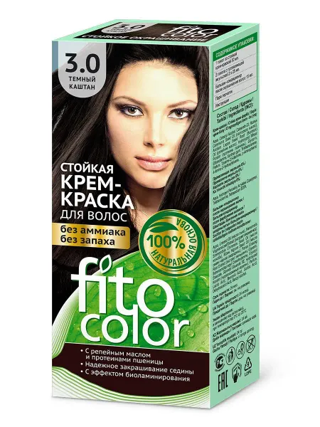 Стойкая крем-краска для волос Fitocolor тон Темный каштан 115 мл. ФИТОкосметик