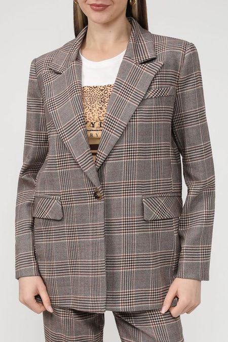 Однобортный пиджак в клетку Rinascimento 12640₽