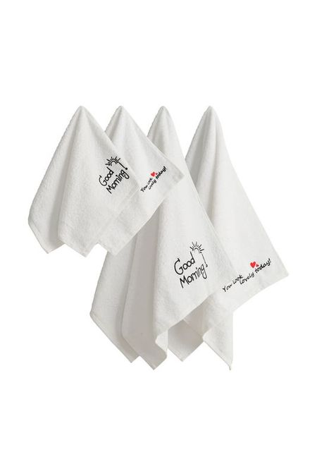 Комплект из четырех полотенец с вышивкой Messages COINCASA 2872₽