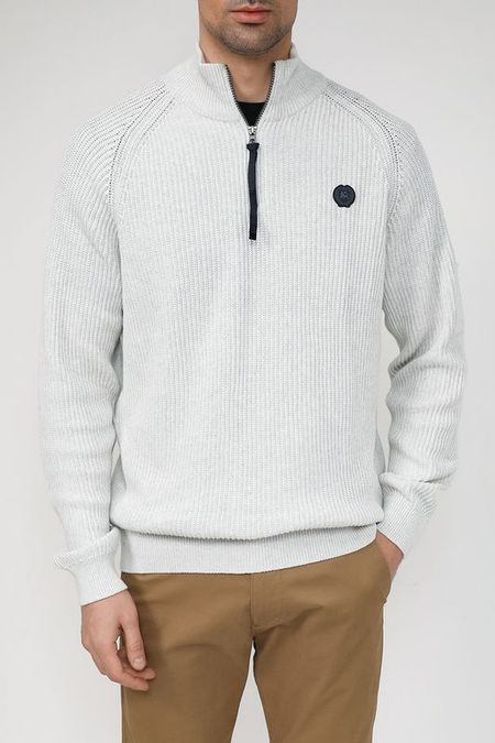Хлопковый пуловер с воротником на молнии LERROS 2960₽