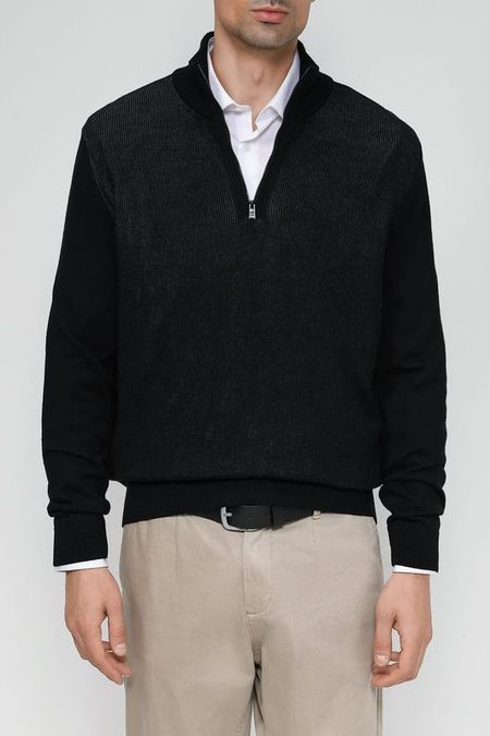 Шерстяной пуловер с воротником на молнии BOSS 11990₽