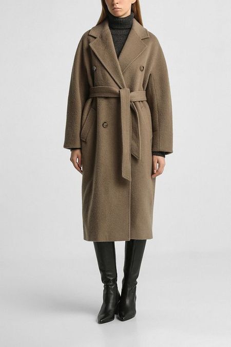 Пальто двубортное из смесовой шерсти BELUCCI 20990₽