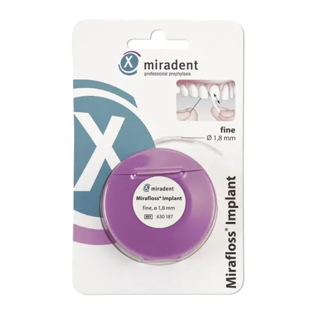 Зубная нить miradent Mirafloss Implant 18 мм для имплантовбрекетов 649₽