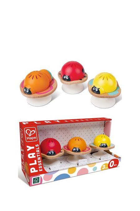 Набор развивающих игрушек-погремушек на присосках Бабочка пчела божья коровка Hape 1900₽