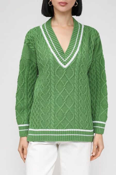 Пуловер с V-вырезом из смесовой шерсти BELUCCI 2390₽