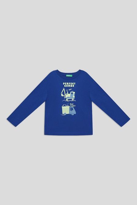 Лонгслив хлопковый с принтом Benetton 888₽