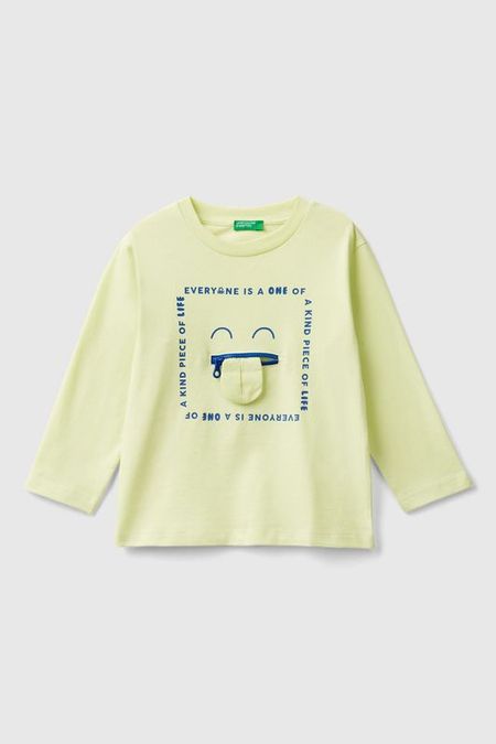 Лонгслив хлопковый с принтом Benetton 1000₽