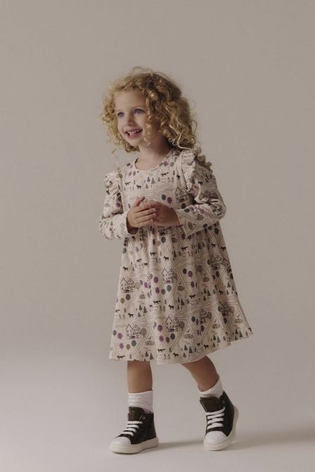 Платье хлопковое с рюшами и принтом Artie 1320₽