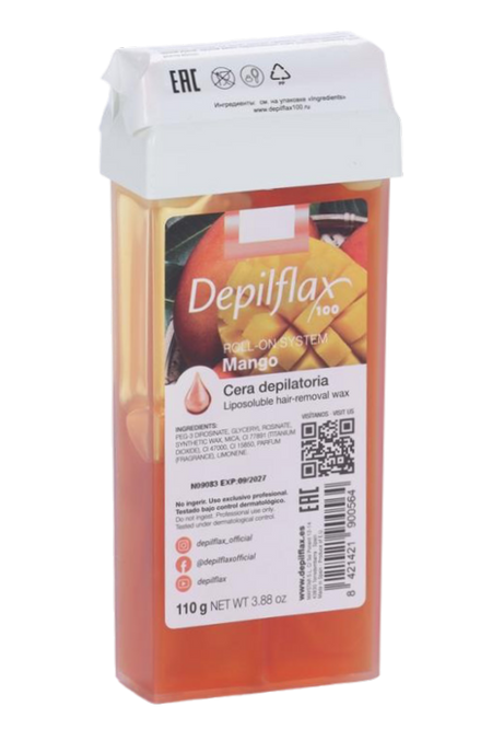 Воск Depilflax100 ддепиляции теплый манго в катридже 110 г 207₽