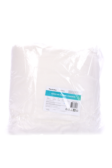 Парео Чистовье на резинке спанлейс 150х180 см, 10 шт, белый