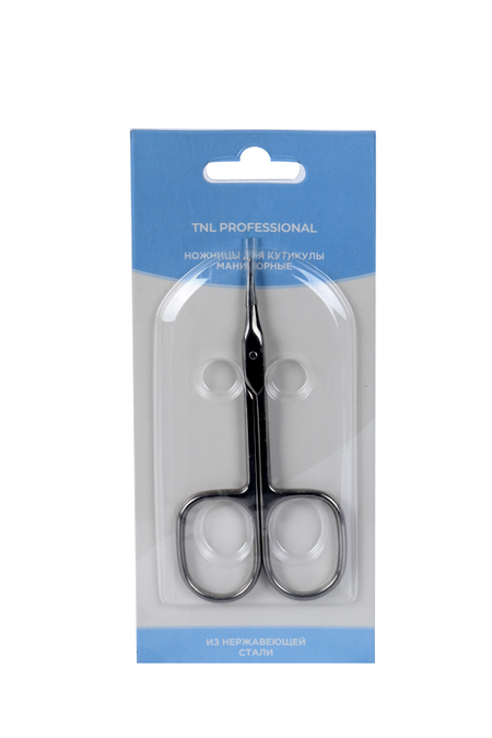Ножницы маникюрные TNL дкутикулы загнутые узкие 95 х 45 см цвет серебристый 313₽